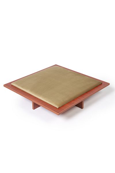 ALBADER Small Floor Wooden Ploot Play Cards Game Table, Wood Baloot Small-Size 70 * 70 CM