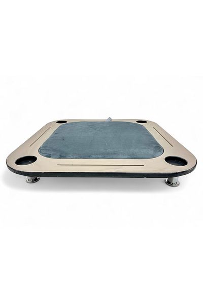 ALBADER 2 In 1 Floor Wooden Ploot Play Cards Table with Jackaroo Wooden Board Game, 80*80 Cm
