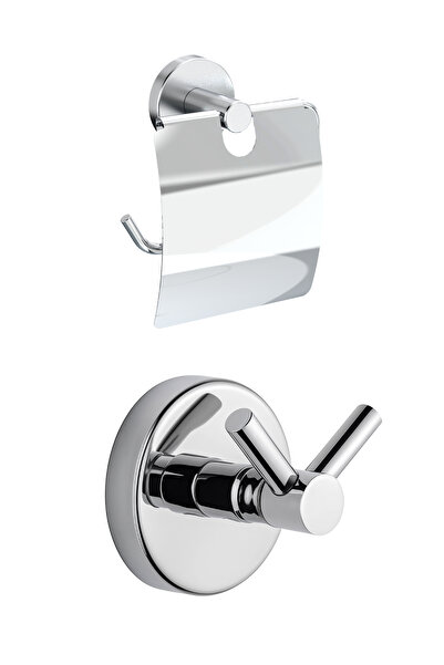 Ahlez Σετ μπάνιου Dolce με κάλυμμα, θήκη για χαρτί και διπλή κρεμάστρα για πε...