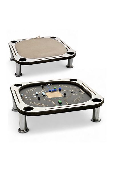 ALBADER 2 In 1 Floor Wooden Ploot Play Cards Table with Jackaroo Wooden Board Game, 60*60 Cm