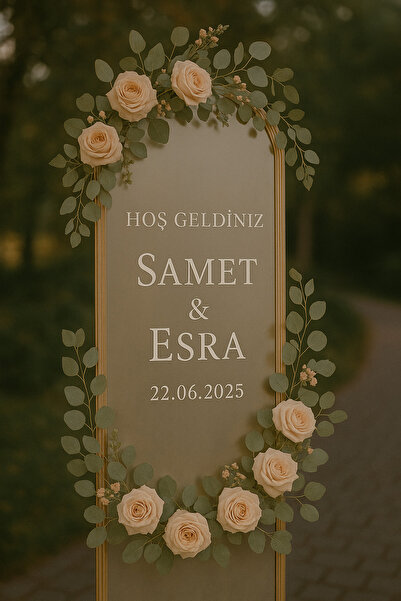 hemdemhediyelik Düğün Nişan Kına Karşılama Ayna Yazısı Beyaz (SADECE YAZI) Lü...