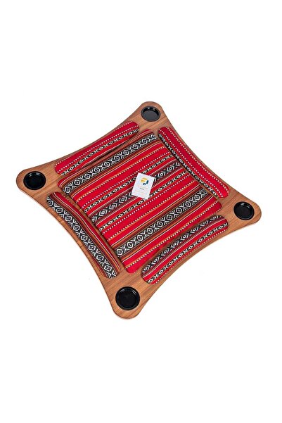 ALBADER طاولة لعب ورق بلوت خشبية أرضية متوسطة الحجم، بلوت خشبي منحني متوسط الحجم 80 * 80