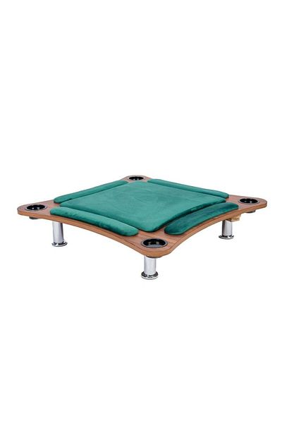 ALBADER Floor Wooden Ploot Play Cards Game Table Med-Size, Curved Wood Baloot Mid-Size 80 * 80