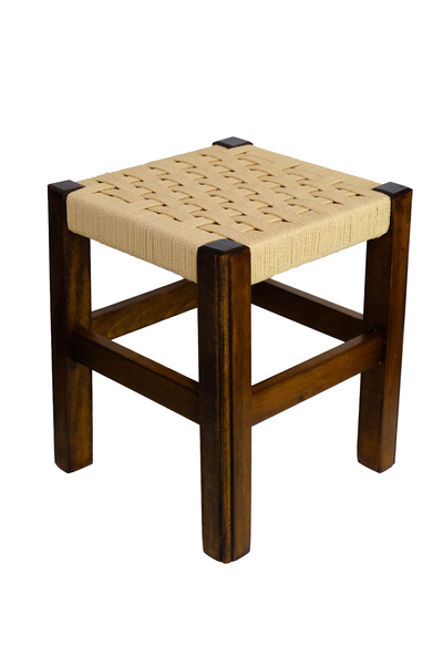 ARMES EV CONCEPT El Yapımı Ahşap Örmeli Hasır Tabure 35 cm | Şık ve Zarif Tasarım