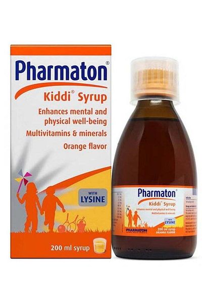 Pharmaton Kiddi Syrup with Multivitamins & minerals, Orange Flavor 200ml