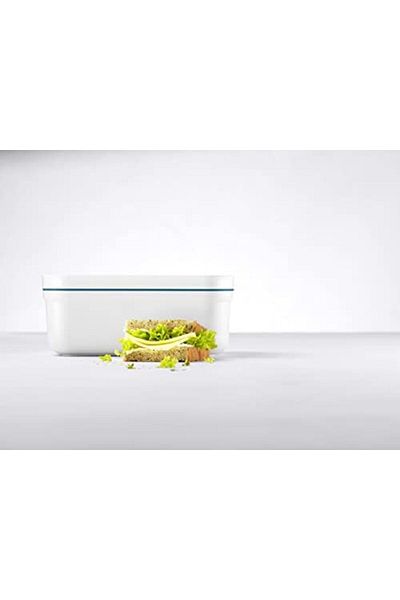 STOREMAX Jvnnastore Fresh & S Vacuum Food Transport Container, M, Plastic, White-Mediterranean Blue