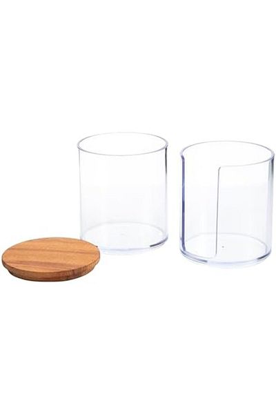 STOREMAX Sellbuystore Concept Wooden Covered Double Layer Cotton Holder 1053513