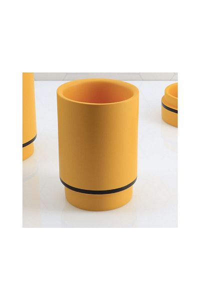 Tendance Round Durable Polyresin Tumbler Ochre and Black