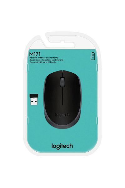 logitech ماوس M171 بصري لاسلكي بدقة 1000 نقطة في البوصة (تردد لاسلكي 2.4 جيجاهرتز) أسود