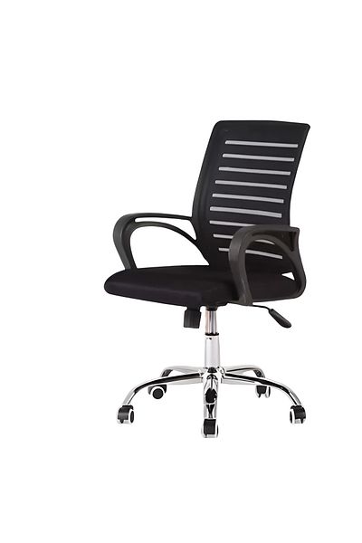 rexa Ergonomic Black Mesh Office Chair with Chrome Base