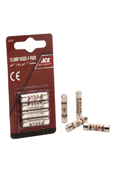 ACE 4-Piece 13 Amps Indoor Electrical Fuses Cream and Silver