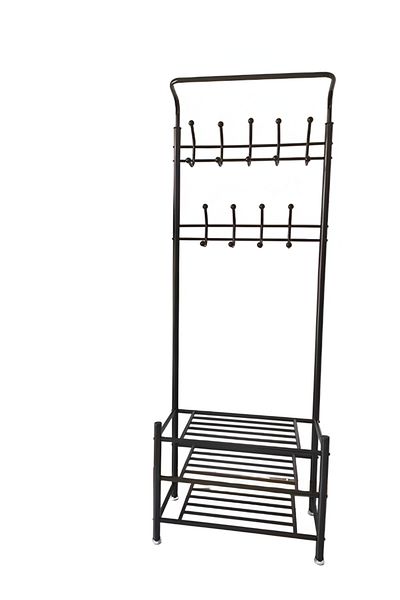rexa Standing Coat Rack with Integrated Shoe Storage Shelf