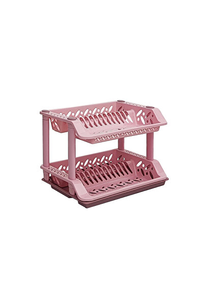 rexa رف تجفيف الأطباق البلاستيكي ذو طبقتين