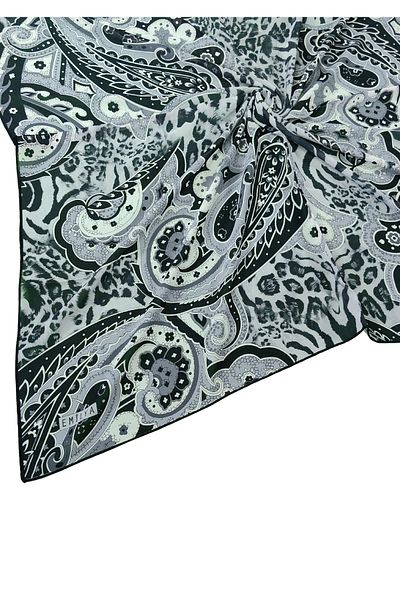 mim eşarp Κασκόλ Emilya Fres Crepe Leopard με σχέδιο 90x90 cm