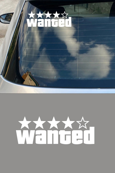 TSC ملصق سيارة Wanted Wanted ملصق سيارة أبيض اللون 20 سم