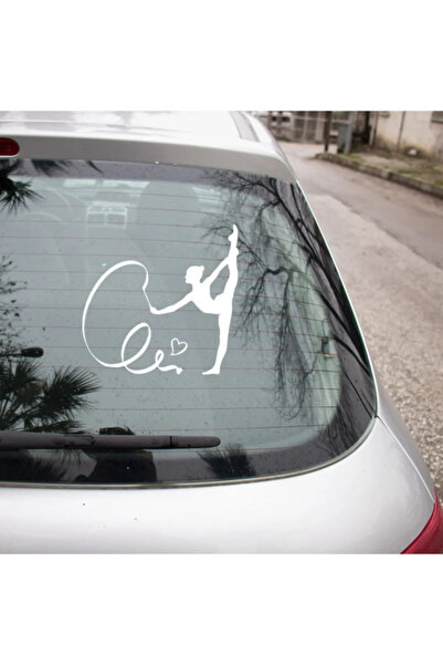 TSC ملصق قلب وباليه راقص لاصق لون أبيض 18 سم