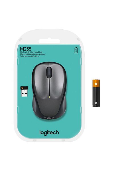 logitech M235 Mouse Optical 1000 dpi Wireless (2.4 GHz RF)Black/Grey