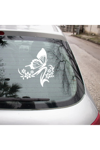 TSC White Color Butterfly Car Auto Sticker 18cm