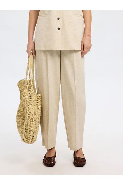 Selected Femme Barrel Fit Hosen High Waist
