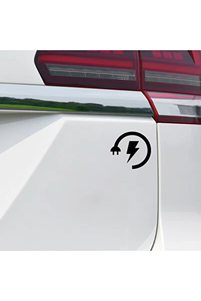 TSC Electric Vehicle Car Warning Sticker Black Color 13cm Bumper