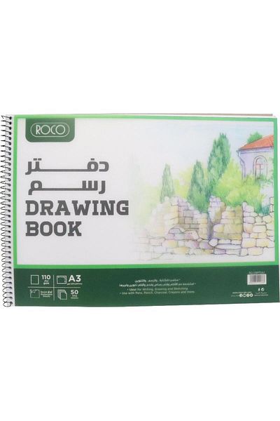 Roco Sketch Pad A3 – 50 Sheets, 110gsm White Paper
