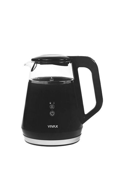 Vivax Oliva Vivax WH-100DB Kettle, 1100 W, 1 liter, Digital, Glass, Black