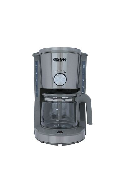 Edison Coffee Maker, 1.25L, 1000W, Steel - Light Grey