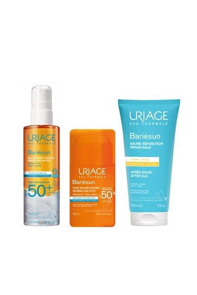 Uriage Bariesun Sun & After-Sun Set – Sun Water SPF50+ 200ml, Stick SPF50+ 18g, Balm 150ml