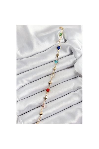 Skygo Brass Mixed Color Zircon Stone Gold Color Women's Bracelet - Tj-Bb7051