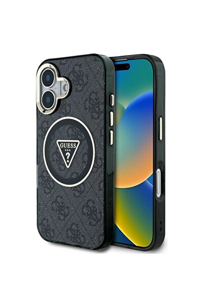 REDz Accessories Θήκη Guess για iPhone 16 με Magsafe, GUHMP16SHG4PRTGK, Μεταλ...