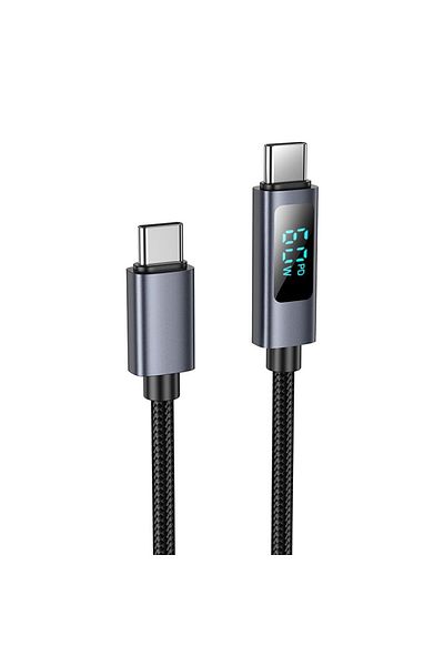 REDz Accessories Cablu Hoco USB Type-C la Type C, afișaj digital, 3A, 60W, X112, 1m, negru