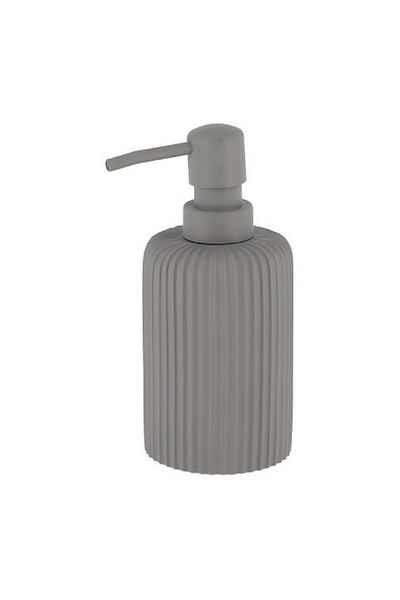 Tendance Elegant Design Polyresin Round Fluted Soap Dispenser Matte Grey 230ml