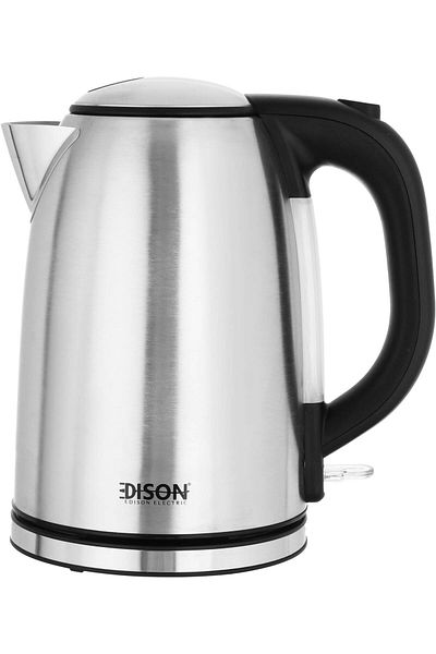 Edison Stainless Steel Water Kettle, 2600-3100 Watts, 1.7 Liters, KE02402A-CE - Silver Black