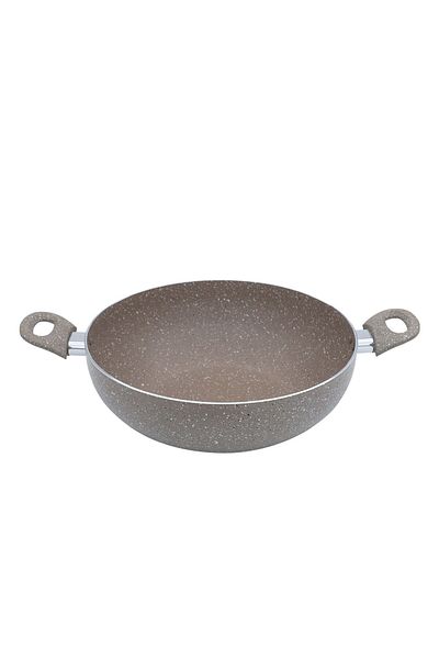 ROCKY Granite Rocky Pan, 32 cm, Deep, Dual Handle - Beige