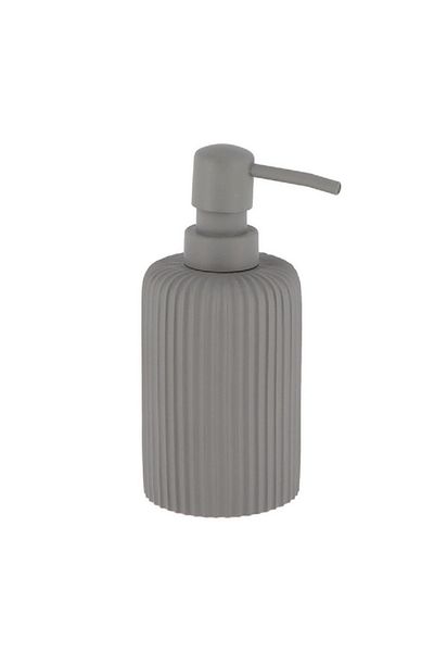 Tendance Elegant Design Polyresin Round Fluted Soap Dispenser Matte Grey 230ml