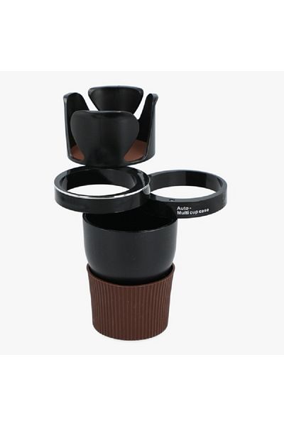 AUTOSMART High-Quality and Durable Auto Multi-Cup Holder Black and Brown