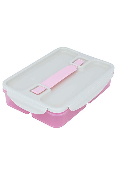 Alsaif Gallery Saif Gallery Plastic Lunch Box, 1 Liter, 4 Compartments - Pink