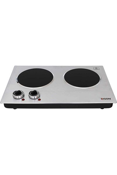 Edison Double Ceramic Stove Edison, Rectangular, 2400W, 505x335x85 mm - Silver