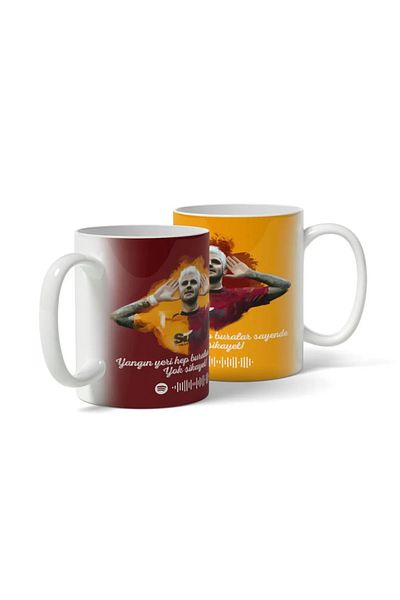 hediyemyum I Am Your Love Event Spotify Code Yellow Red Design Fan Printed Mug Cup Gift Mug