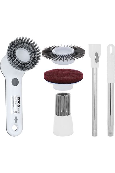 Edison Electric Cleaning Brush Edison, 15W, Multi-Purpose with 4 Different Brushes - White