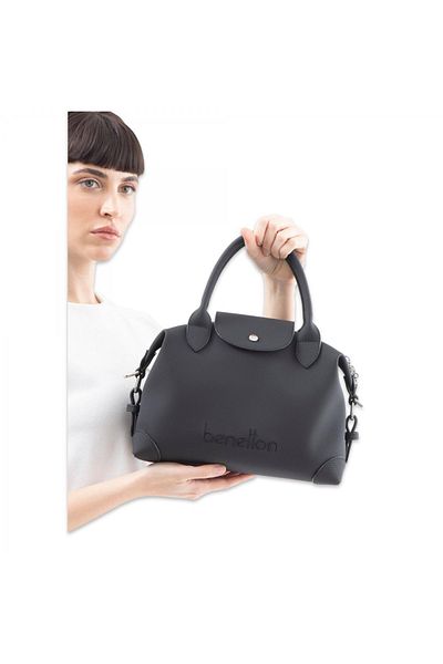 Benetton Bnt_1623 20X29X11 حقيبة يد نسائية سوداء
