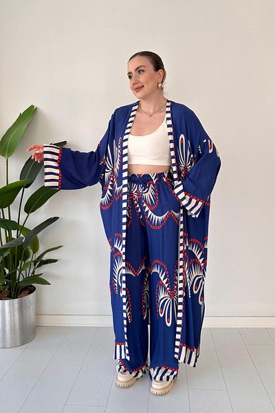 MaziButik Σετ Maxi Kimono Μπλε