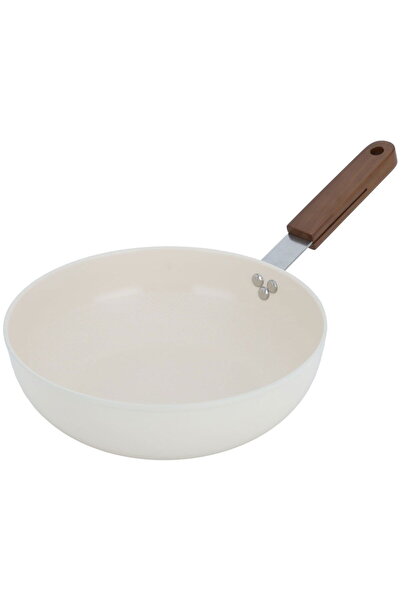 Tornado Granite Tornado Pan, 24cm, Dark, Wooden Handle - Beige