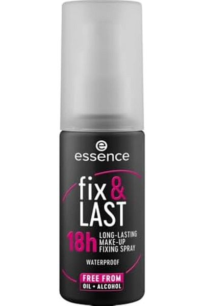 Essence fix & last 18h long lasting make-up fixing spray, transparent, matting, fixing, express resu