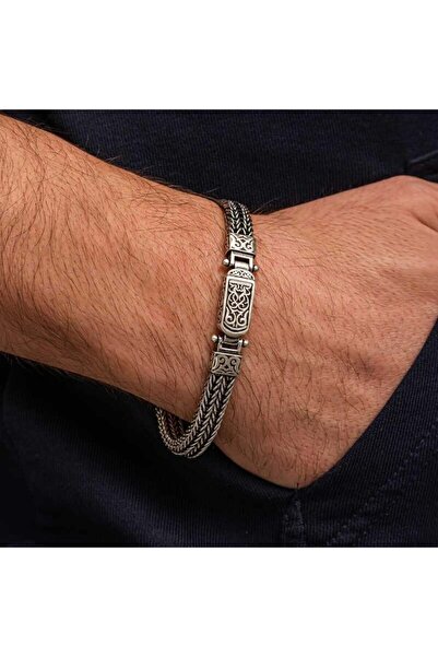 playzone سوار رجالي من نيدام بوتيك بنمط مطلي بأكسيد الفضة