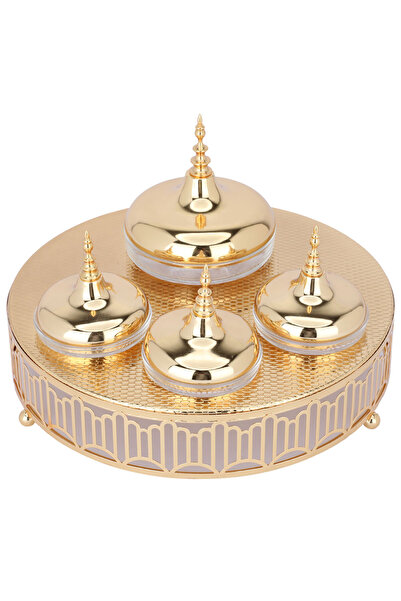 Alsaif Gallery Deluxe Steel Hospitality Set Alsaif Gallery, 5 Pieces - Gold