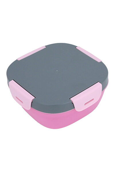 Alsaif Gallery Saif Gallery Square Lunch Box, 1.2L, Divided, Lid - Pink