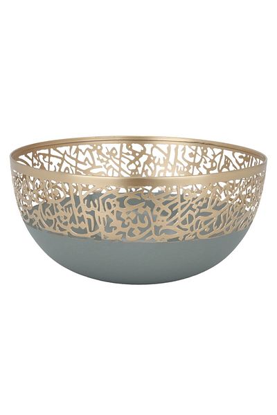 Alsaif Gallery Stainless Steel Bowl Al Saif Gallery, 24×24×11 cm, Circular - Gray