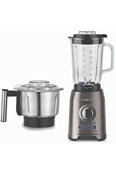 Arshia Premium 2-in-1 Table Blender with Glass Jar & Grinder – 1200W Full Copper Motor