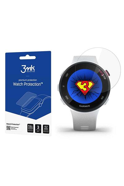 3MK Set of 3 x 3MK smartwatch protection film, Glass, Compatible with Garmin Watch Forerunner 45s